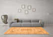 Machine Washable Abstract Orange Modern Area Rugs in a Living Room, wshabs2134org