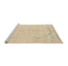 Sideview of Machine Washable Abstract Khaki Gold Rug, wshabs2135