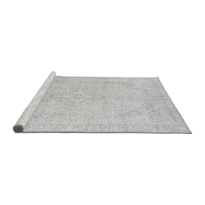 Sideview of Machine Washable Abstract Gray Modern Rug, wshabs2135gry