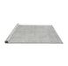 Sideview of Machine Washable Abstract Gray Modern Rug, wshabs2135gry