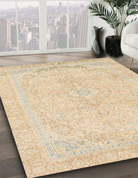 Abstract Khaki Gold Modern Rug, abs2135