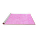 Sideview of Machine Washable Abstract Pink Modern Rug, wshabs2135pnk