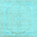 Square Machine Washable Abstract Light Blue Modern Rug, wshabs2135lblu