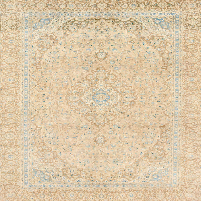 Square Machine Washable Abstract Khaki Gold Rug, wshabs2135