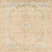 Square Machine Washable Abstract Khaki Gold Rug, wshabs2135