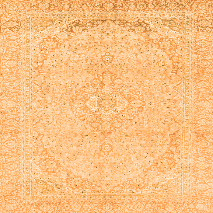Square Machine Washable Abstract Orange Modern Area Rugs, wshabs2135org