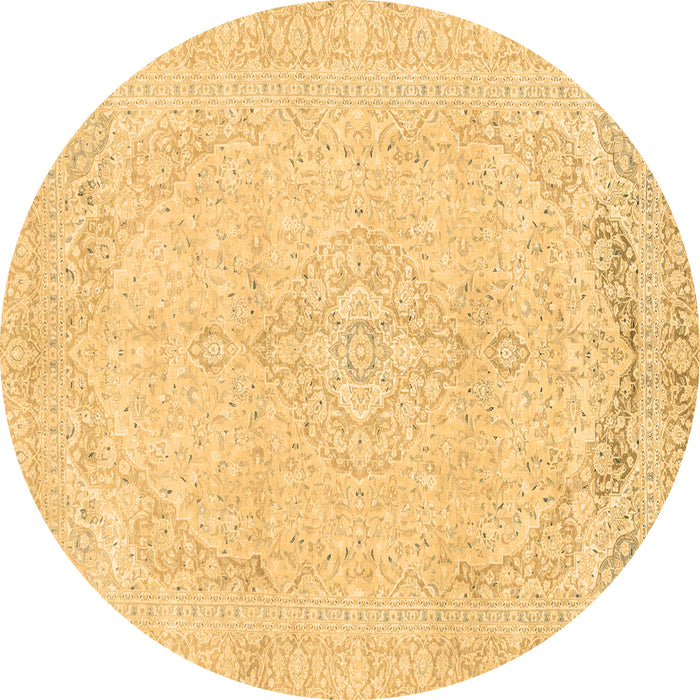 Round Abstract Brown Modern Rug, abs2135brn