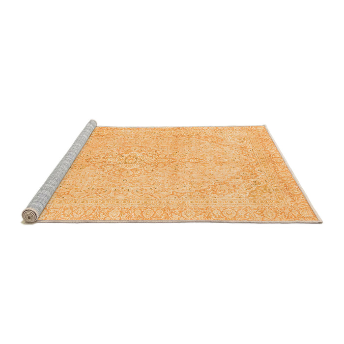 Sideview of Machine Washable Abstract Orange Modern Area Rugs, wshabs2135org