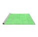 Sideview of Machine Washable Abstract Emerald Green Modern Area Rugs, wshabs2135emgrn