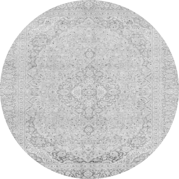 Round Machine Washable Abstract Gray Modern Rug, wshabs2135gry