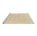 Sideview of Machine Washable Abstract Khaki Gold Rug, wshabs2136