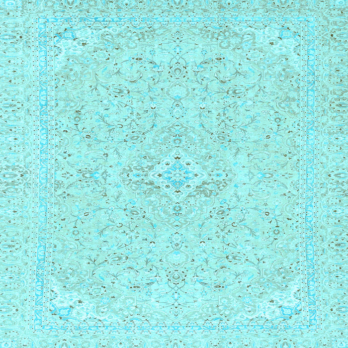 Square Abstract Light Blue Modern Rug, abs2136lblu