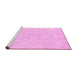 Sideview of Machine Washable Abstract Pink Modern Rug, wshabs2136pnk