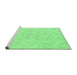 Sideview of Machine Washable Abstract Emerald Green Modern Area Rugs, wshabs2136emgrn