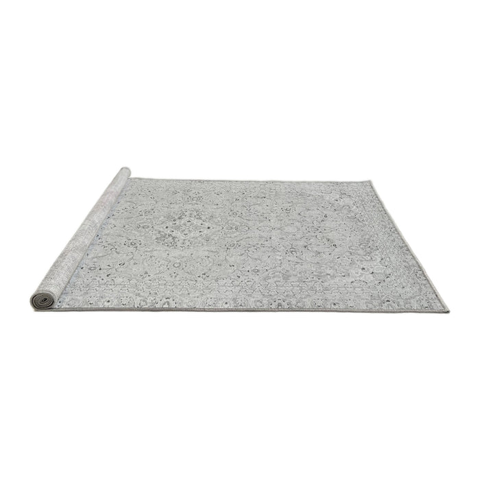 Sideview of Machine Washable Abstract Gray Modern Rug, wshabs2136gry