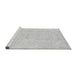 Sideview of Machine Washable Abstract Gray Modern Rug, wshabs2136gry