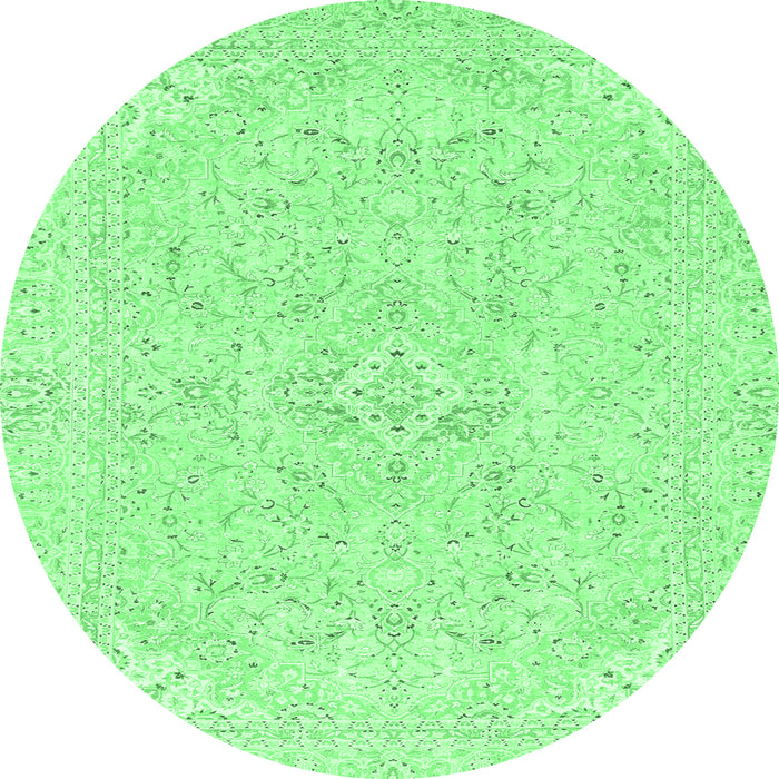 Round Abstract Emerald Green Modern Rug, abs2136emgrn