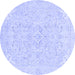 Round Abstract Blue Modern Rug, abs2136blu