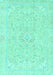 Machine Washable Abstract Turquoise Modern Area Rugs, wshabs2136turq