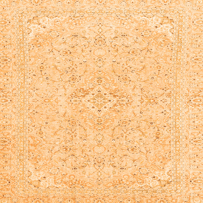 Square Machine Washable Abstract Orange Modern Area Rugs, wshabs2136org