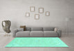 Machine Washable Abstract Turquoise Modern Area Rugs in a Living Room,, wshabs2136turq