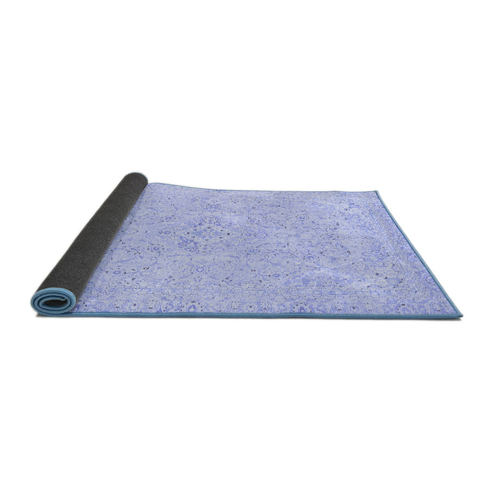 Sideview of Abstract Blue Modern Rug, abs2136blu