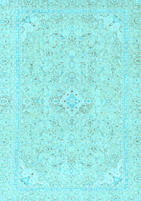 Abstract Light Blue Modern Rug, abs2136lblu