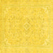 Square Abstract Yellow Modern Rug, abs2136yw