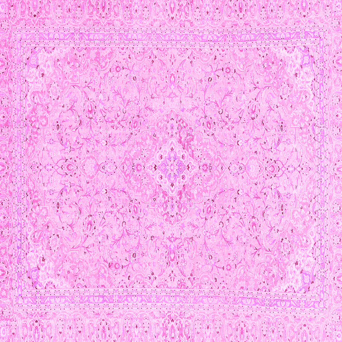 Square Machine Washable Abstract Pink Modern Rug, wshabs2136pnk