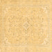 Square Abstract Brown Modern Rug, abs2136brn