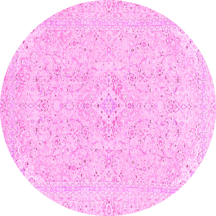 Round Abstract Pink Modern Rug, abs2136pnk