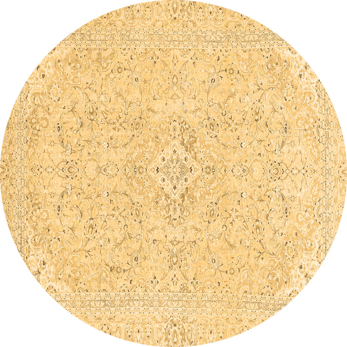 Round Abstract Brown Modern Rug, abs2136brn