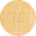 Round Abstract Brown Modern Rug, abs2136brn