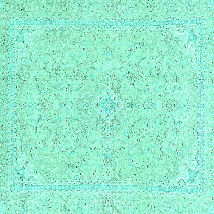 Square Abstract Turquoise Modern Rug, abs2136turq