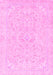 Machine Washable Abstract Pink Modern Rug, wshabs2136pnk