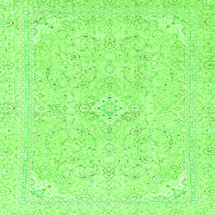 Square Abstract Green Modern Rug, abs2136grn