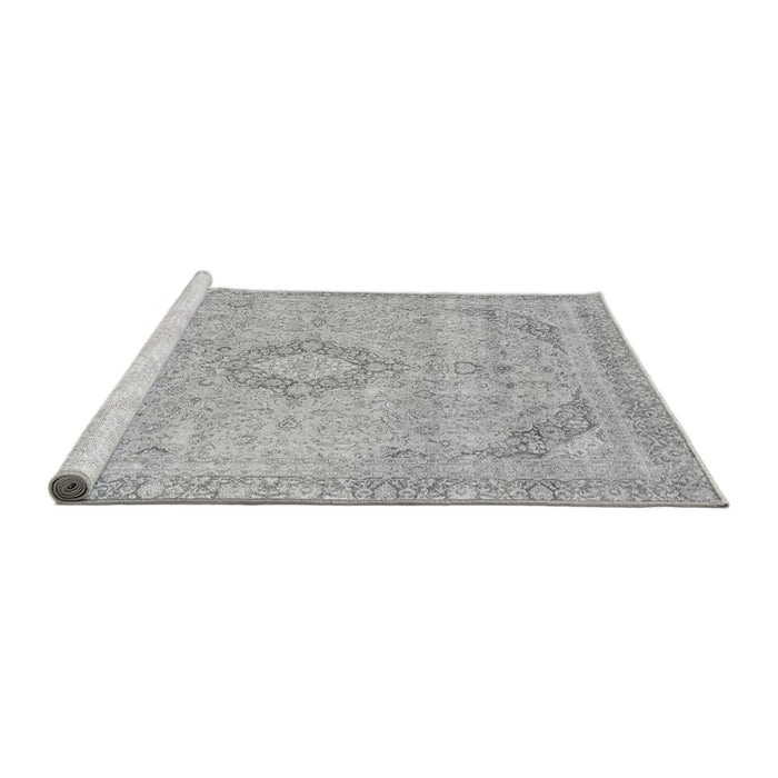 Sideview of Machine Washable Abstract Gray Modern Rug, wshabs2137gry