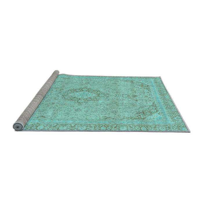 Sideview of Machine Washable Abstract Light Blue Modern Rug, wshabs2137lblu