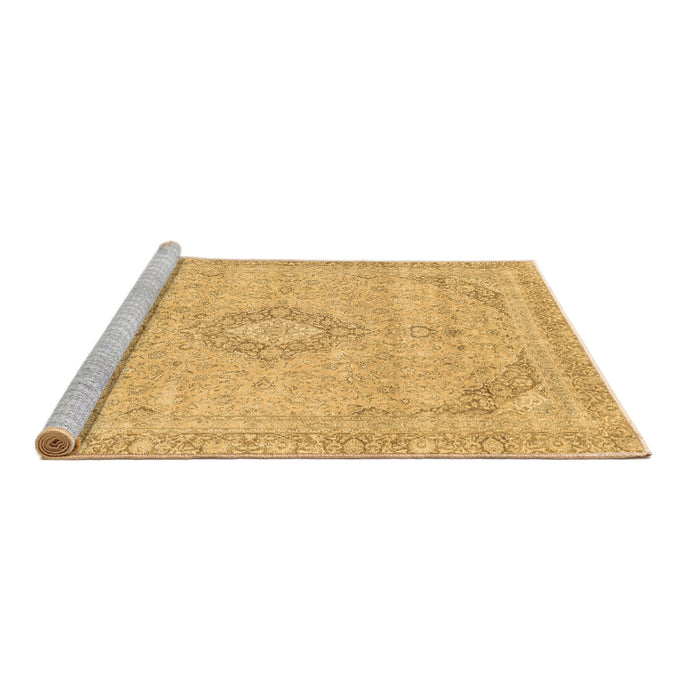Sideview of Machine Washable Abstract Brown Modern Rug, wshabs2137brn