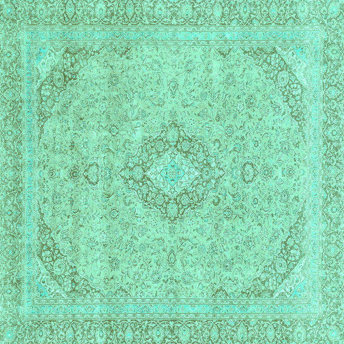 Square Abstract Turquoise Modern Rug, abs2137turq