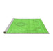 Sideview of Machine Washable Abstract Green Modern Area Rugs, wshabs2137grn