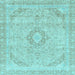 Square Abstract Light Blue Modern Rug, abs2137lblu