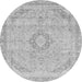 Round Abstract Gray Modern Rug, abs2137gry