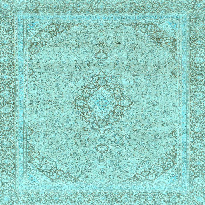 Square Machine Washable Abstract Light Blue Modern Rug, wshabs2137lblu