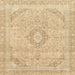 Square Abstract Brown Gold Modern Rug, abs2137