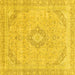 Square Abstract Yellow Modern Rug, abs2137yw