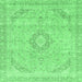 Square Abstract Emerald Green Modern Rug, abs2137emgrn