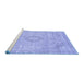 Sideview of Machine Washable Abstract Blue Modern Rug, wshabs2137blu