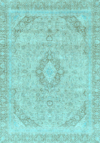 Abstract Light Blue Modern Rug, abs2137lblu