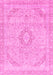 Machine Washable Abstract Pink Modern Rug, wshabs2137pnk